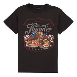 Originality Short-Sleeve Thunder Motorcycle Graphic Cotton Tee Shirt Size M